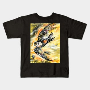 Aplomado Falcon Raptor Kids T-Shirt